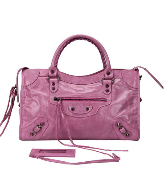 Balenciaga Giant City borsa in pelle fucsia Oil